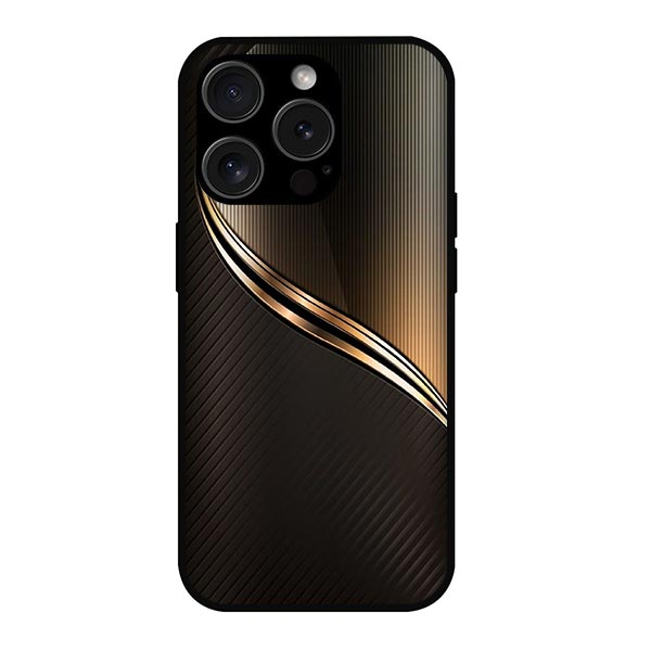 Black Gold Edge Abstract Pattern Metal & TPU Mobile Back Case Cover