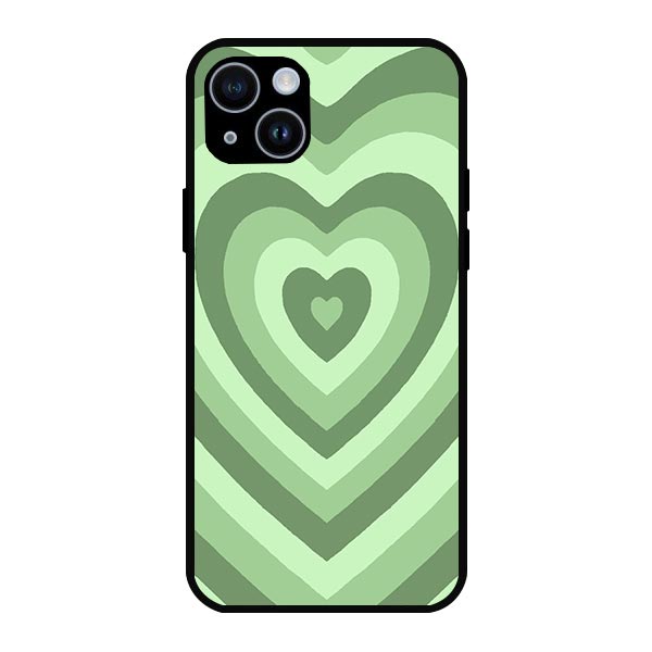 Aesthetic Corazon Verde Green Heart Metal & TPU Mobile Back Case Cover