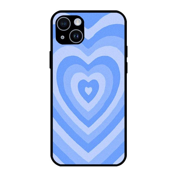Aesthetic Blue Heart Basic Best Effects Metal & TPU Mobile Back Case Cover