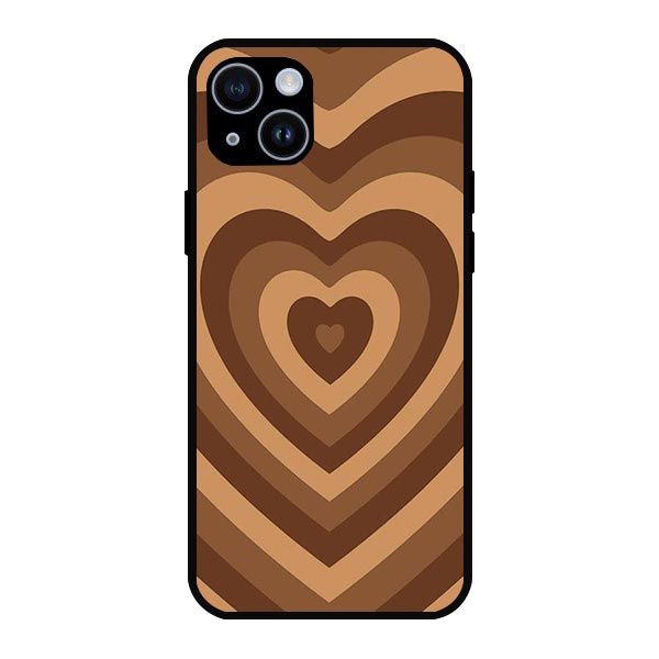 Brown Heart Aesthetic Brown Heart Metal & TPU Mobile Back Case Cover