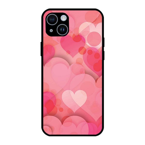 Heart Pink Abstraction Background Metal & TPU Mobile Back Case Cover