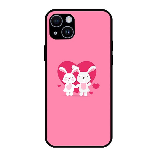 Cute Animal Couples Wallpaper Metal & TPU Mobile Back Case Cover