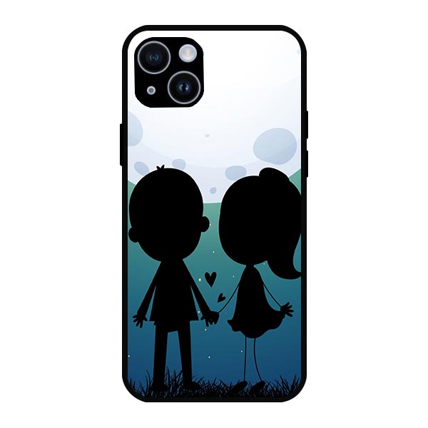 Couple Art Silhouette Metal & TPU Mobile Back Case Cover