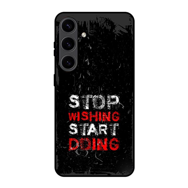 Stop Whishing Start Doing Quote Metal & TPU Mobile Back Case Cover
